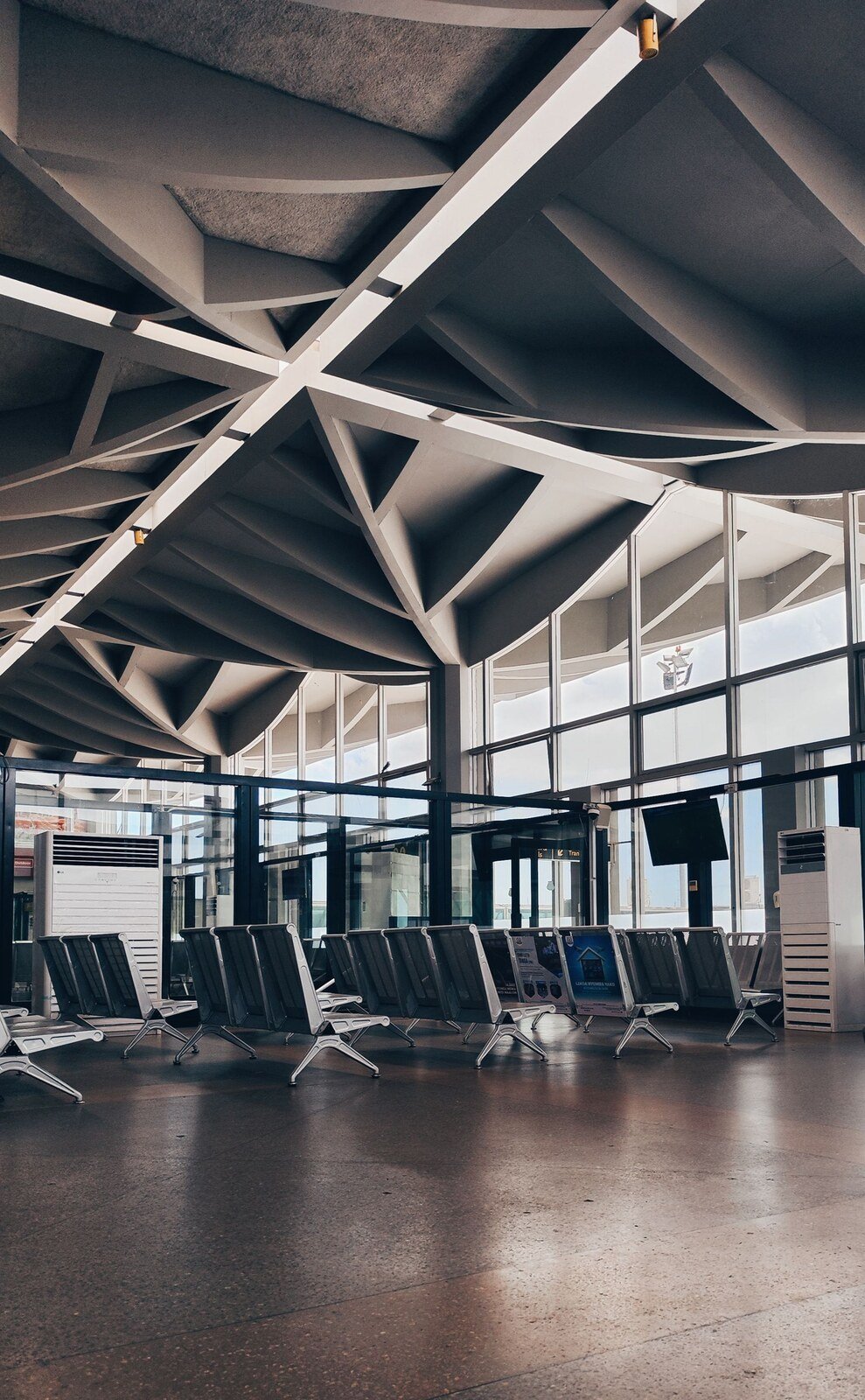 Structural detail of a Shanghai airport terminal roof.